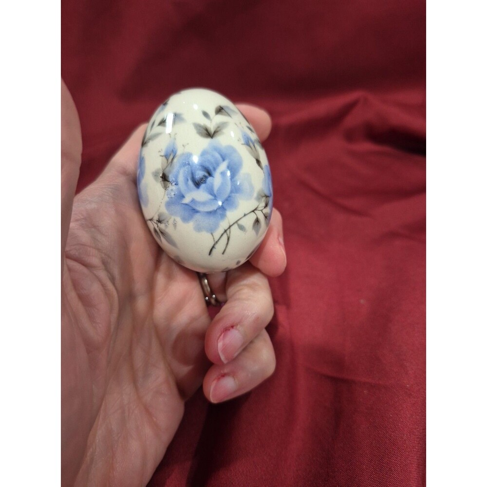 The Egg Lady Vintage Porcelain Easter Egg Painted With Florals Super Cute HTF
